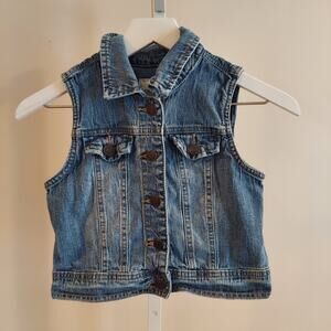 Vtg 90s Cherokee Kids Denim Vest Size 7/8 Button Front